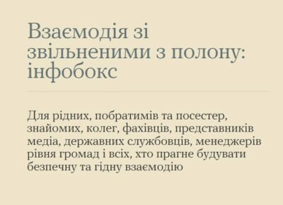 Взаємодія зі звільненими з полону: інфобокс